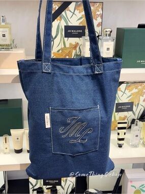 Jo Malone Blue Denim Tote Bag with Front Pocket